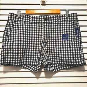 Old Navy Women's Chino Shorts 10 Black & White Checkered NWT